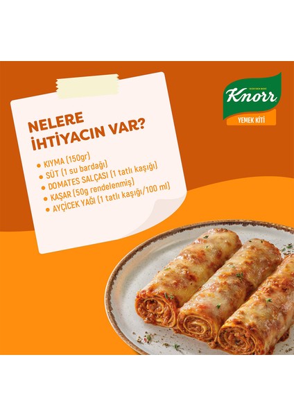 Yemek Kiti Italyan Usulü Lazanya Ruloları 34 Kişilik 180 gr x 2