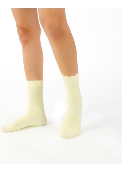 Renkli 5'li Bambu Kadın Soket Çorap Yumuşak ve Nefes Alabilen