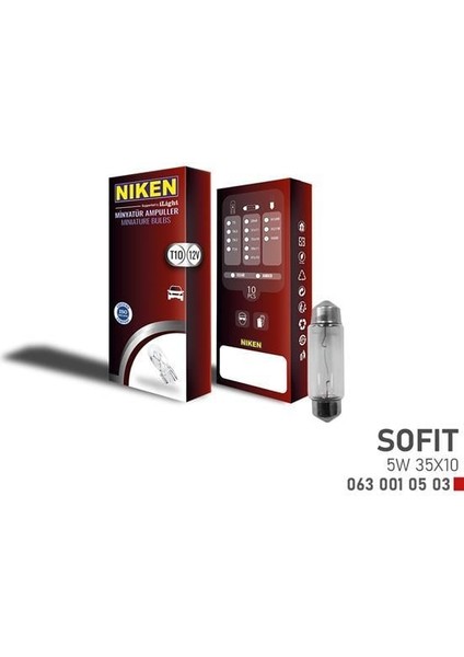 Nıken Sofıt Ampul 5W 35X10 12V 10LU