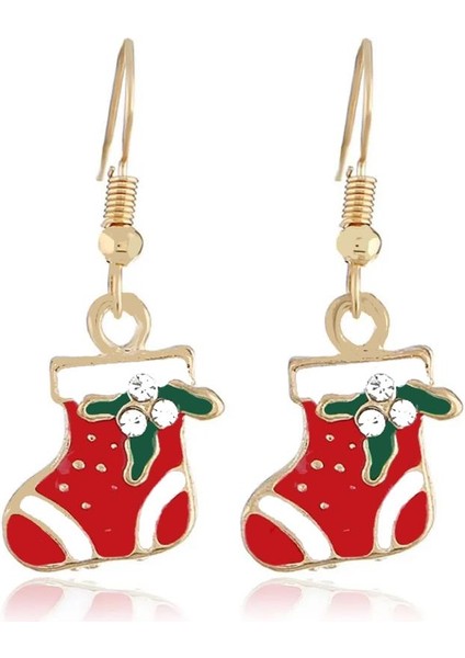 Yılbaşı Christmas Çorap Figürlü Sallantılı Küpe fiyatları