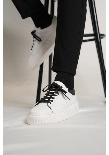 Dantes Model Deri El Yapımı Erkek Beyaz Sneaker indirimleri