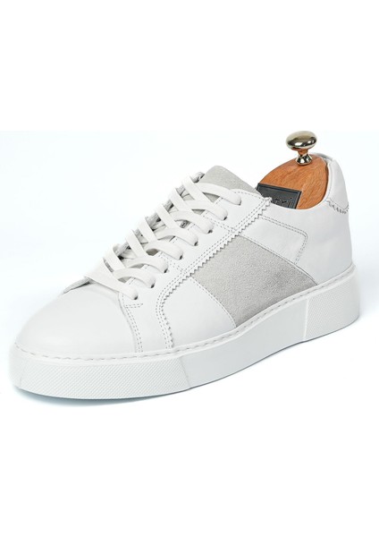 Rossini Model Deri El Yapımı Erkek Beyaz Sneaker