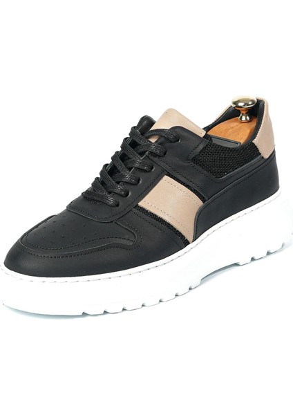 Strauss Model Deri El Yapımı Erkek Siyah Sneaker