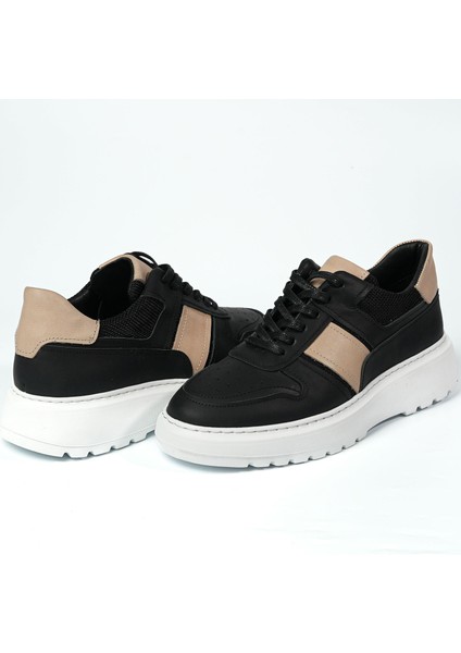 Strauss Model Deri El Yapımı Erkek Siyah Sneaker