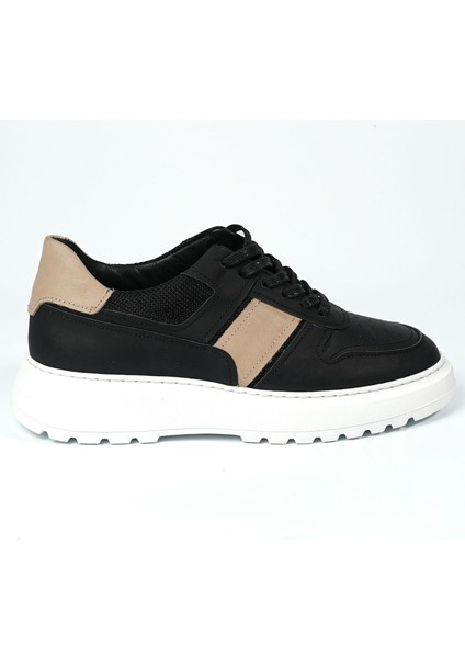 Strauss Model Deri El Yapımı Erkek Siyah Sneaker