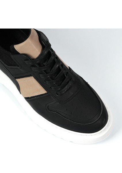 Strauss Model Deri El Yapımı Erkek Siyah Sneaker