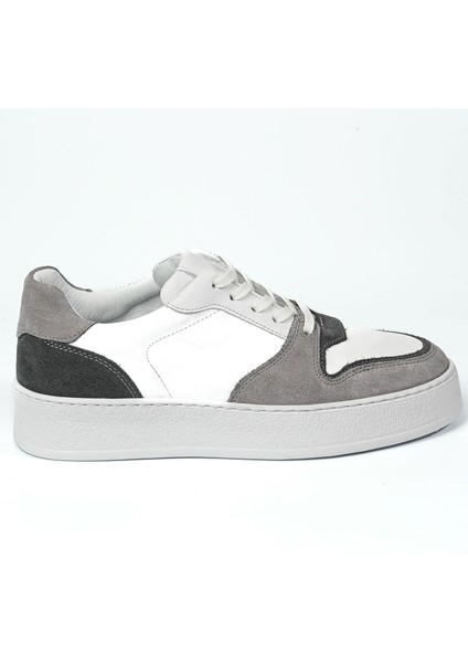Perdika Model Deri El Yapımı Erkek Beyaz - Gri Sneaker modelleri