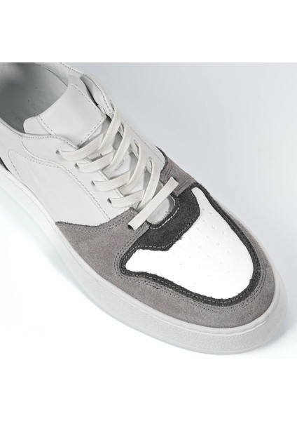 Perdika Model Deri El Yapımı Erkek Beyaz - Gri Sneaker fırsatları