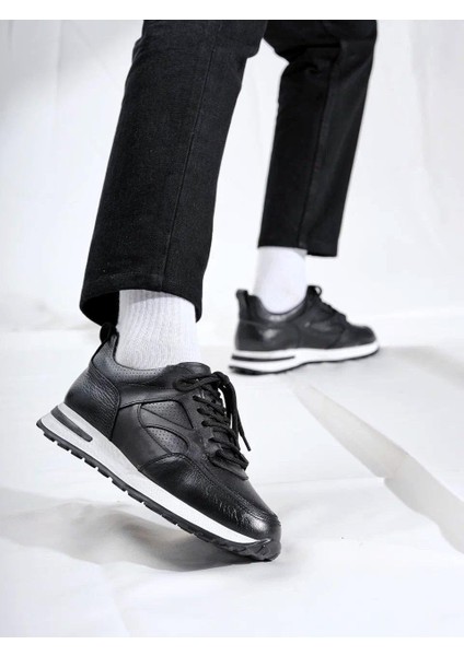Vios Model Deri El Yapımı Siyah Erkek Sneaker fırsatları