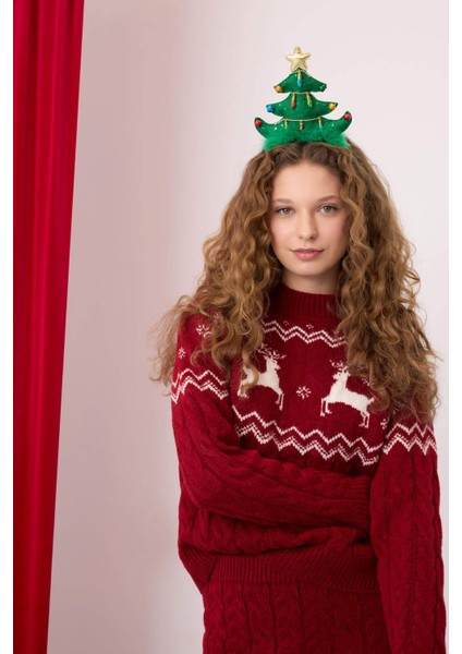 Yılbaşı Temalı Çam Ağacı Figürlü Taç E3892AXNS