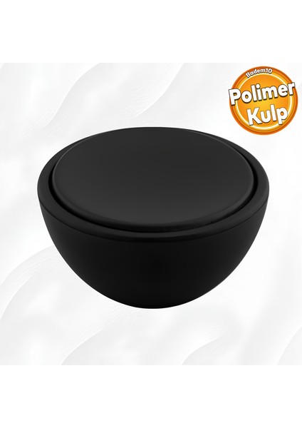 Piyano Polimer Düğme Kulp İçbükey Mat Siyah Dolap Mobilya Mutfak Dolabı Çekmece Kulpu Kulbu