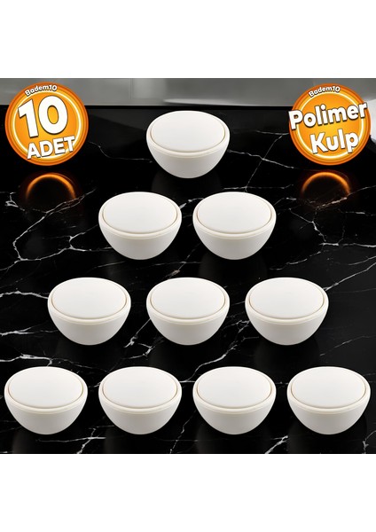 Piyano Polimer Düğme Kulp DışBükey Mat Aytaşı Dolap Mobilya Mutfak Dolab Çekmece Kulpu Kulbu 10 ADET