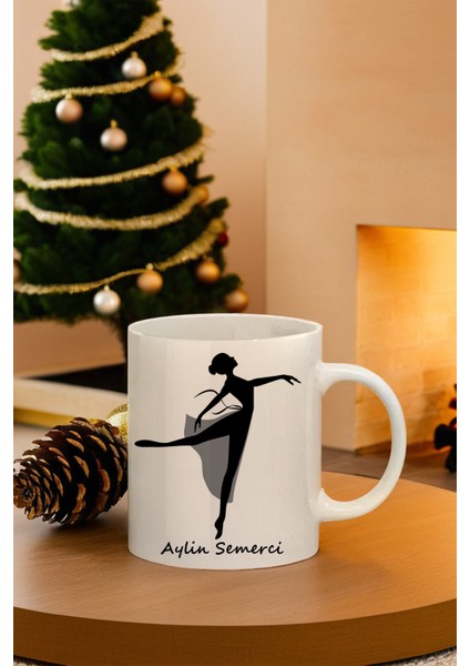 Kişiye Özel Balerin Temalı Isimli Kupa Bardak