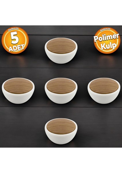 Piyano Polimer Düğme Kulp Dışbükey Aytaşı Ceviz Dolap Mobilya Mutfak Çekmece Kulpu Kulbu 5 ADET