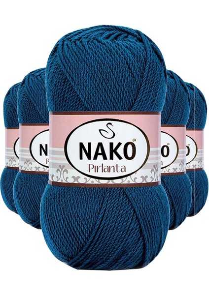 5 Adet Pırlanta Amigurumi El Örgü İpi Yünü Petrol Mavi 10328