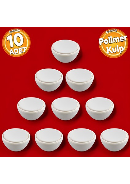 Piyano Polimer Düğme Kulp İçbükey Mat Aytaşı Dolap Mobilya Mutfak Dolabı Çekmece Kulpu Kulbu 10 ADET