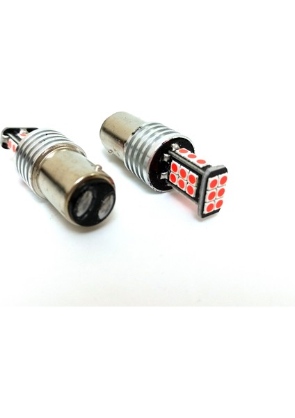 P21W Non-Direction 1157 Çift Duy 3030 Chip 24SMD Kırmızı Stop Ampul