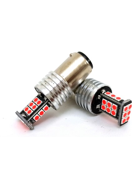 P21W Non-Direction 1157 Çift Duy 3030 Chip 24SMD Kırmızı Stop Ampul