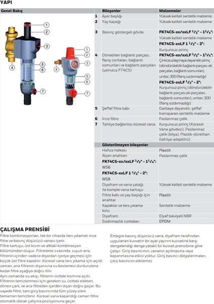 FK74CS -11/4AA Basınç Düşürücülü Ters Yıkamalı Filtre