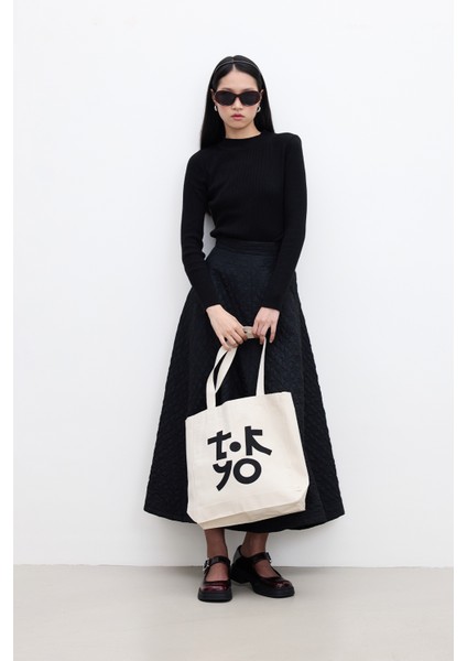 Kadın Körüklü Çanta Kanvas Malzeme ile Ergonomik Tasarım Tokyo Temalı 40x35x10 cm