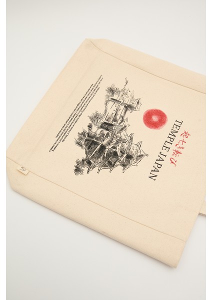 Baskılı Kadın Körüklü Bez Çanta Kanvas Kumaşla Şık Tasarım 40x35 cm Japan modelleri