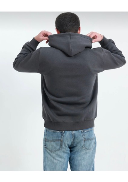 Gri Renkli Kapüşonlu Kanguru Cepli Sweatshirt fiyatları