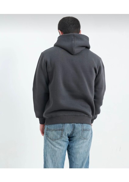 Gri Renkli Kapüşonlu Kanguru Cepli Sweatshirt modelleri