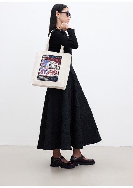 Baskılı Körüklü Bez Çanta Metro fiyatları