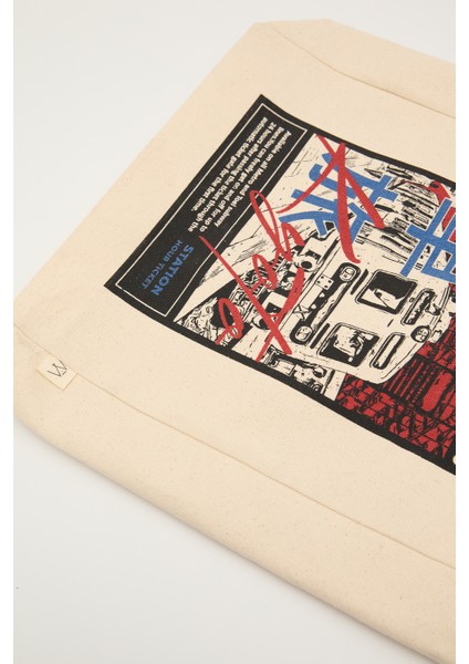 Baskılı Körüklü Bez Çanta Metro indirimleri