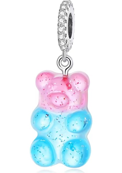 Iki Renkli Ayıcık Sallantılı Charm