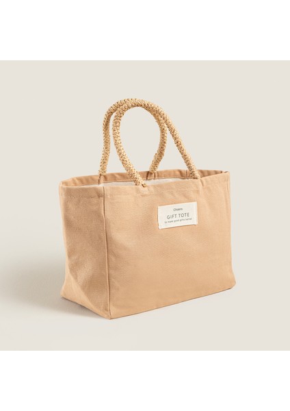 Canvas Çanta 30 cm Açık Kahve