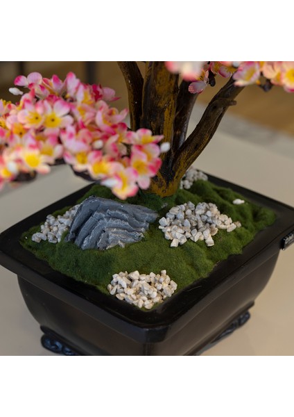 Flora Bonsai-2 Masaüstü Kullanıma Uygun Doğal Ağaç Gövdeli Yapay Bonsai Ağacı - 40X50 cm fırsatları
