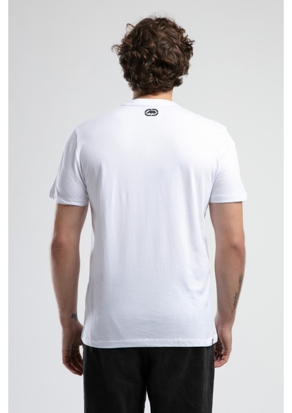 Marc Beyaz - Siyah Bisiklet Yaka Baskılı Standard Fit Erkek Tshirt fiyatları