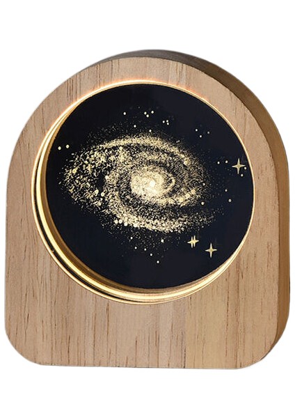 Buyahşap Aydınlık Taban 3D Oyma Kristal Top Masaüstü Süsleme Yaratıcı Hediye Gece Lambası (Yurt Dışından)
