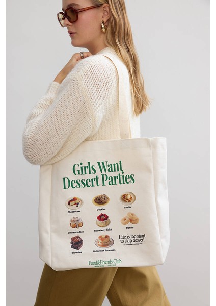 Gırls Want Dessert Kanvas Çanta fiyatları