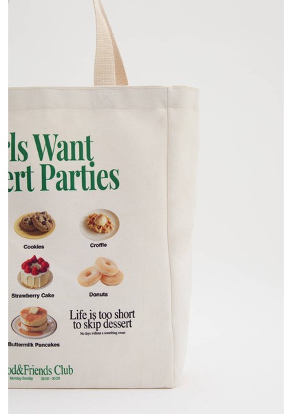 Gırls Want Dessert Kanvas Çanta indirimleri