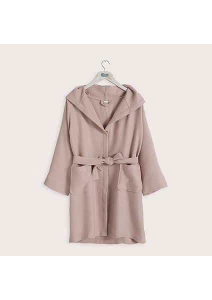 Little Basic Kapüşonlu Bornoz Pembe