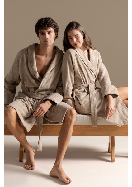 Solid Unisex Bornoz Koyu Bej fiyatları