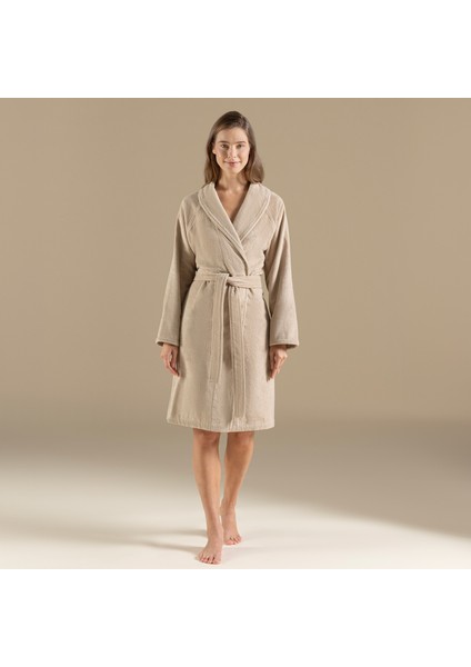 Solid Unisex Bornoz Koyu Bej modelleri