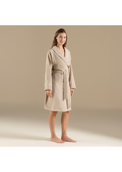 Solid Unisex Bornoz Koyu Bej fırsatları