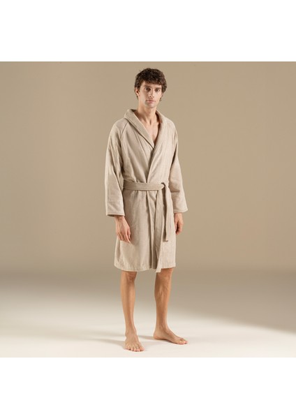 Solid Unisex Bornoz Koyu Bej indirimleri