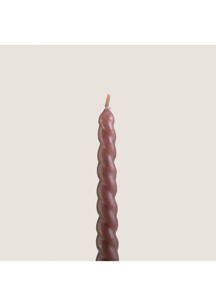 2li Italyan Burgu Şamdan Mumu 30 cm Vizon Vizon/açık Vizon modelleri