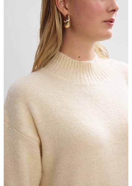 Krem Soft Triko Elbise