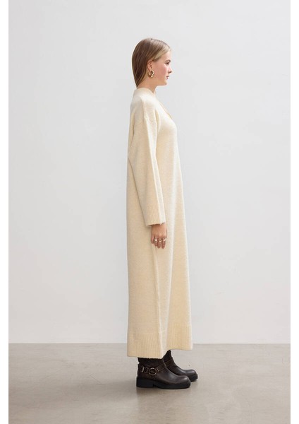 Krem Soft Triko Elbise