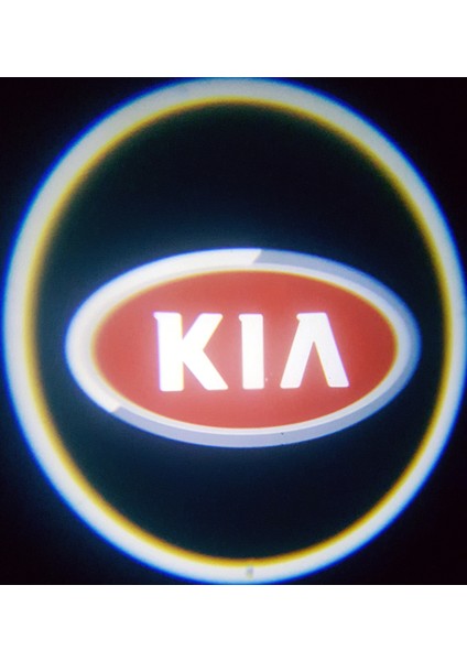 Kia Araçlar Için Pilli Yapıştırmalı Kapı Altı LED Logo