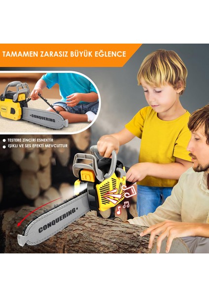 Oyuncak Elektrikli Testere Pilli Işıklı ve Ses Efektli