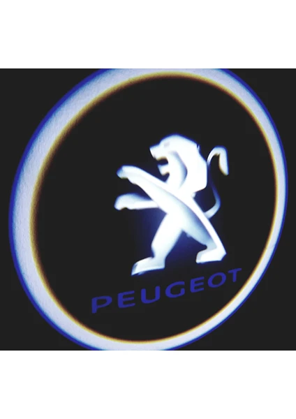 Peugeot Araçlar Için Pilli Yapıştırmalı Kapı Altı LED Logo