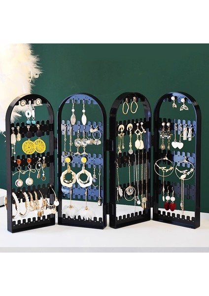 Küpe Çıtçıt Jewry Vitrin 4 Kapı Siyah (Yurt Dışından)