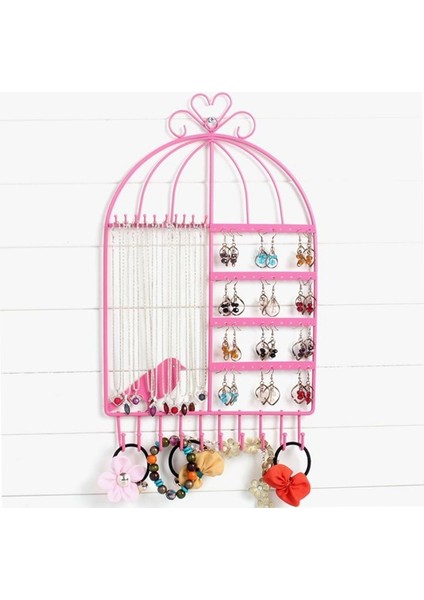 Kuş Kafesi Şekli Jewry Vitrin Depolama Rafı Pembe (Yurt Dışından) fırsatları