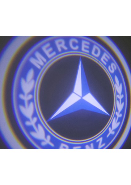 Mercedes-Benz Araçlar Için Pilli Yapıştırmalı Kapı Altı LED Logo